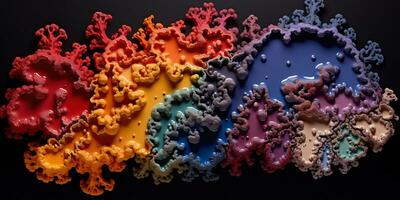 Generative AI, Macro close-up colorful paint background, rainbow colors photo