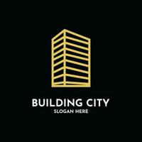 Building city gold logo design creative idea vector