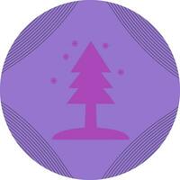 árbol en el icono de vector de nieve