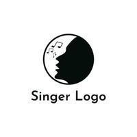 cantante logo diseño creativo idea con circulo vector