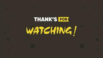 Thank You For Watching text animation and black background video