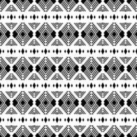 Geometric seamless ethnic stripe pattern. Aztec tribal modern abstract vector illustration design for print fabric. Black and white color.