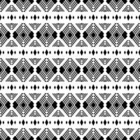 Geometric seamless ethnic stripe pattern. Aztec tribal modern abstract vector illustration design for print fabric. Black and white color.