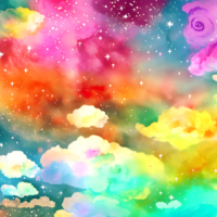 Watercolor Rainbow Dreamy Sky Background AI Generative png