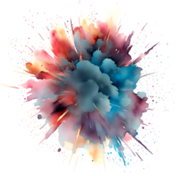 Watercolor Fireworks Splash Texture Element AI Generative png