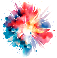 Watercolor Fireworks Splash Texture Element AI Generative png