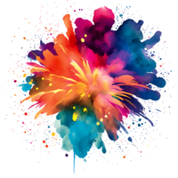 Watercolor Fireworks Splash Texture Element AI Generative png