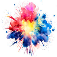 Watercolor Fireworks Splash Texture Element AI Generative png