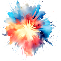 waterverf vuurwerk plons structuur element ai generatief png