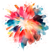 Watercolor Fireworks Splash Texture Element AI Generative png