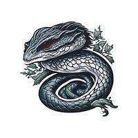 vector bosquejo de moda fantasía tatuaje diseño para vestir y t camisas pegatina, mascota, tatuaje, rosa, serpiente, fantasía, demonio, obra de arte, textil, fauna silvestre, mano dibujado, ilustración, enojado, imprimir, esqueleto. foto