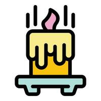 Burning candle icon vector flat