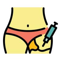 Leg foot injection icon vector flat