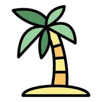 Desert palm tree icon vector flat