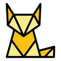 Origami fox icon vector flat