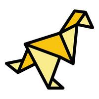 hogar pájaro origami icono vector plano