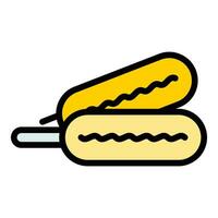 Snack corn dog icon vector flat