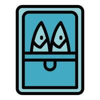 Herring tin can icon vector flat