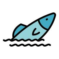 Water herring icon vector flat