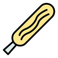 Corn dog dessert icon vector flat