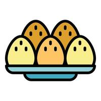 Cooked egg icon vector flat