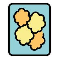 Top view baked meat icon vector flat