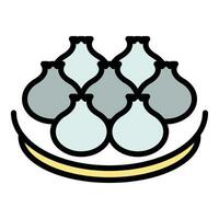 Bakery baozi icon vector flat