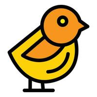 Sparrow sitting icon vector flat