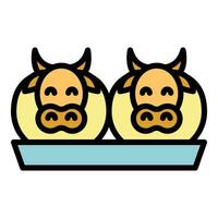 Eating cow icon vector flat