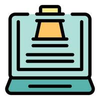 Computer chess game icon vector flat