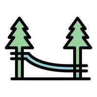 bosque cuerda escalada icono vector plano