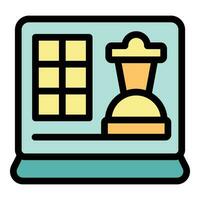 Online chess icon vector flat