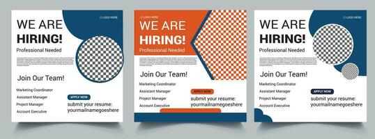 PrinWe are hiring Social media modern poster design. 3 in 1 template bundle.t vector