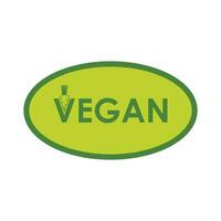 Vegan sticker, label, badge and logo. Ecology icon. Logo template with carrot for vegan product. Vector illustration isolated on white background