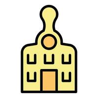 Old city building icon vector flat