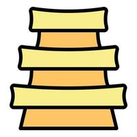 Asian high building icon vector flat