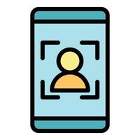 Phone reporter icon vector flat