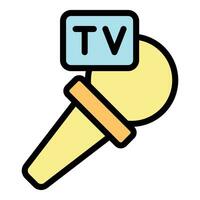 Tv microphone icon vector flat