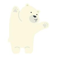 Cute polar bear cartoon flat vector