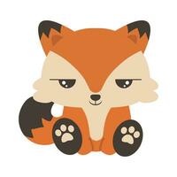 Funny red fox flat style vector