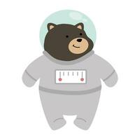 linda osito de peluche oso astronauta dibujos animados vector