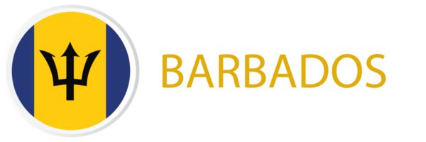 Barbados flag in web button, button icons. png