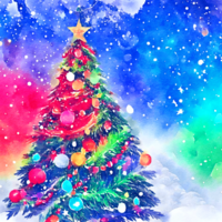 Winter Aquarell Weihnachten Urlaub Hintergrund ai generativ png