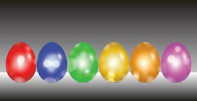 Set of colorful easter eggs with different patterns vector