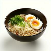 AI generative of a delicious ramen in the bowl, white background photo