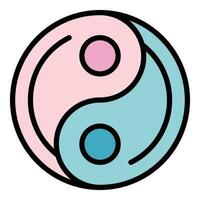 Yin-yang icon vector flat