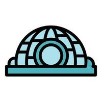 Ice igloo icon vector flat