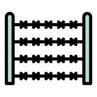 Border fence icon vector flat