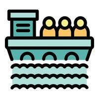 Ship migration icon vector flat