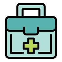 First aid kit icon vector flat